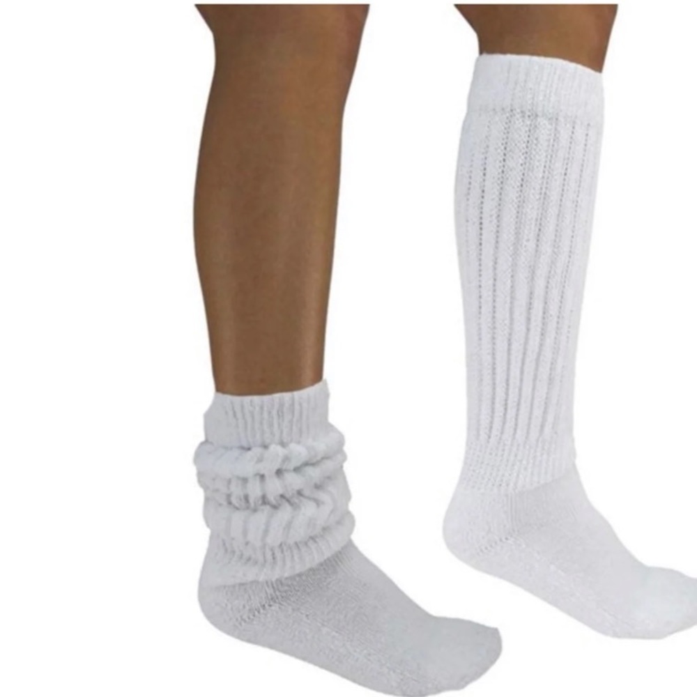 3 pairs White Hooters girl uniform scrunch socks new